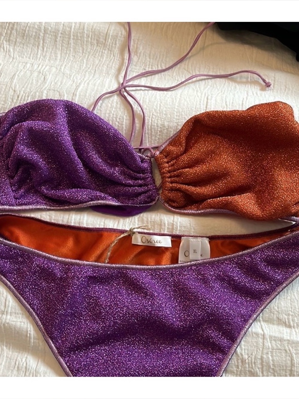 Oseree lilac and Orange lumiere Bikini Set